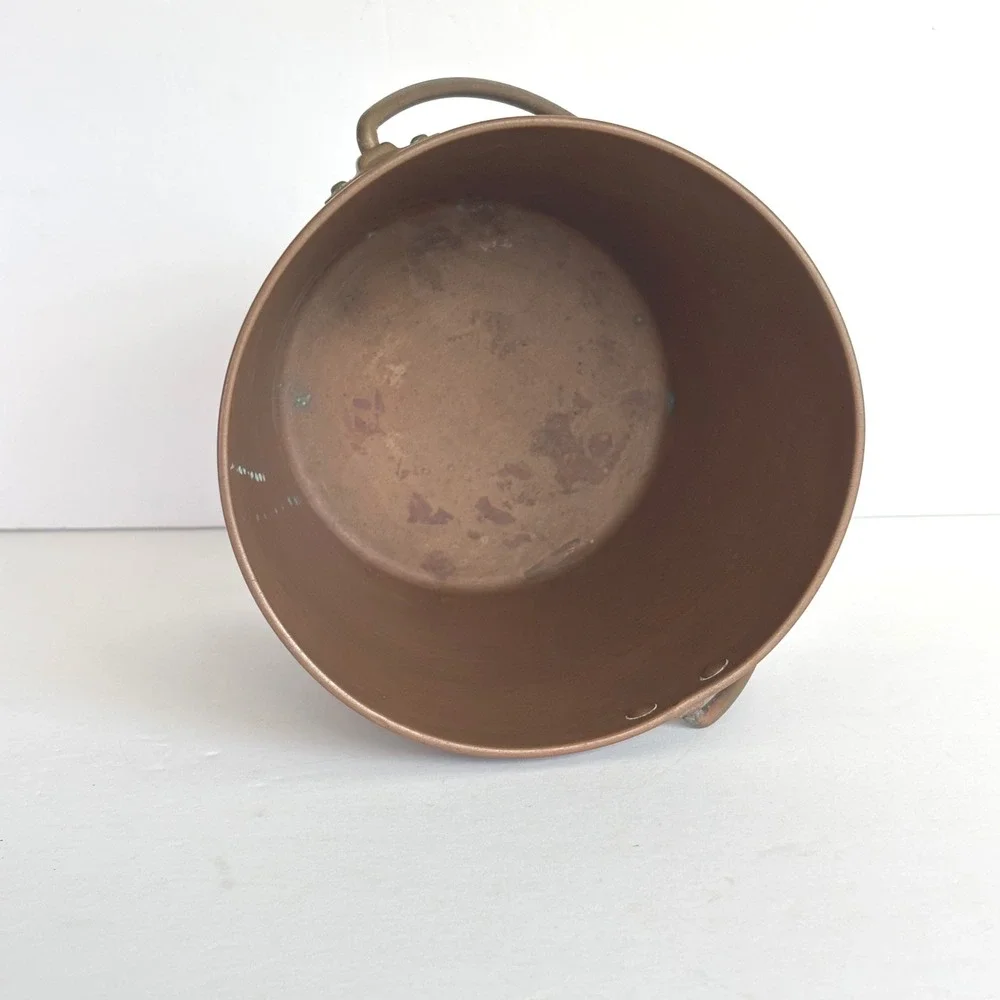 Vintage Copper Bucket with Handle Rustic Farmhouse Pail Planter Decor West Bend